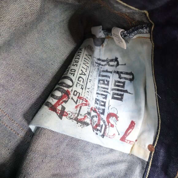 Polo Ralph Lauren Jeans 38 x 33 Blue Zip Fly Straight Vintage 67 - Picture 7 of 9